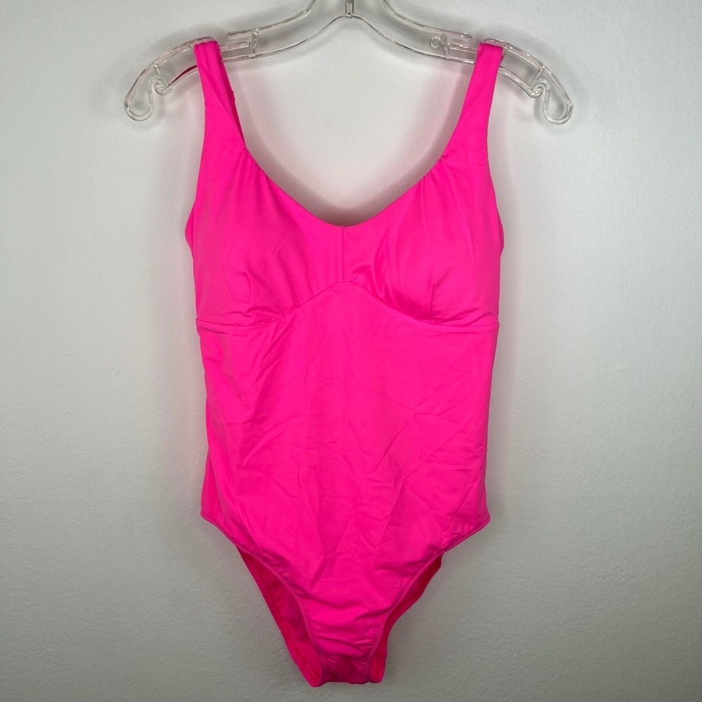 Yitty Fabletics Women's Swimsuit One Piece Medium NWT Neon Pink Shaping